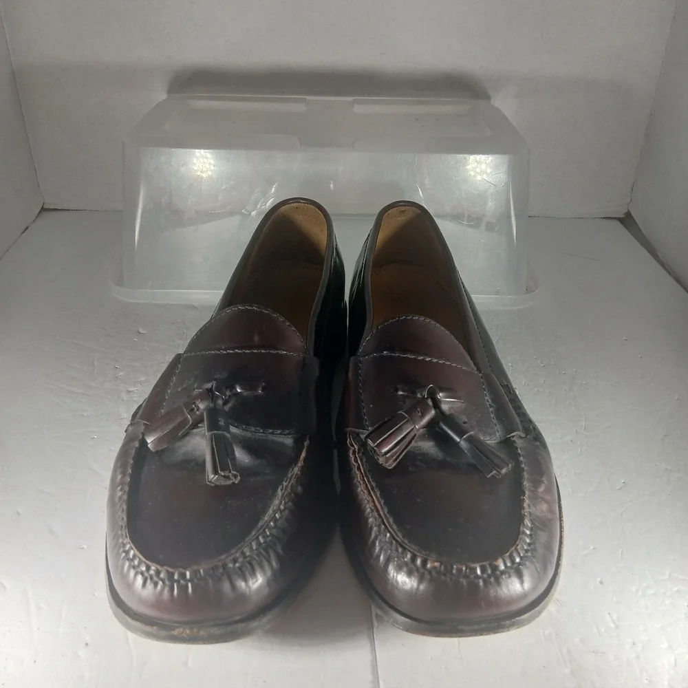 Cole Haan Tassel Loafers 11.5 D Burgundy Leather Dress Shoes 03507 Preppy